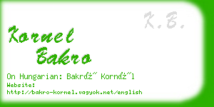 kornel bakro business card